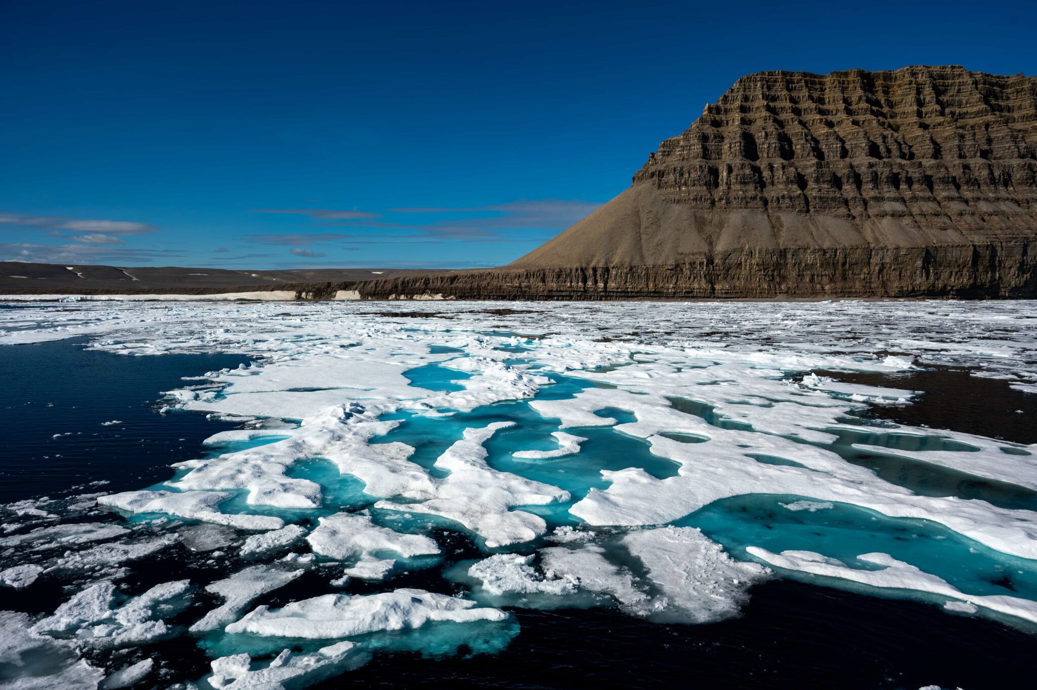 A luxury train winding through the snow-capped Canadian Rockies